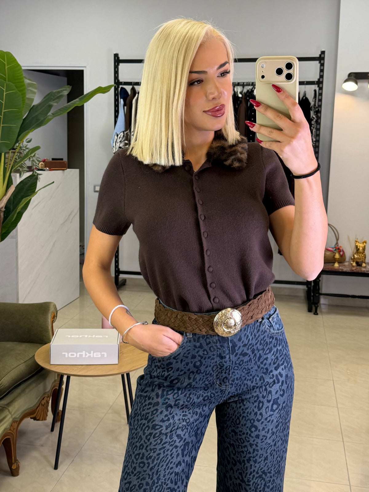 Leopard Society Knit Top