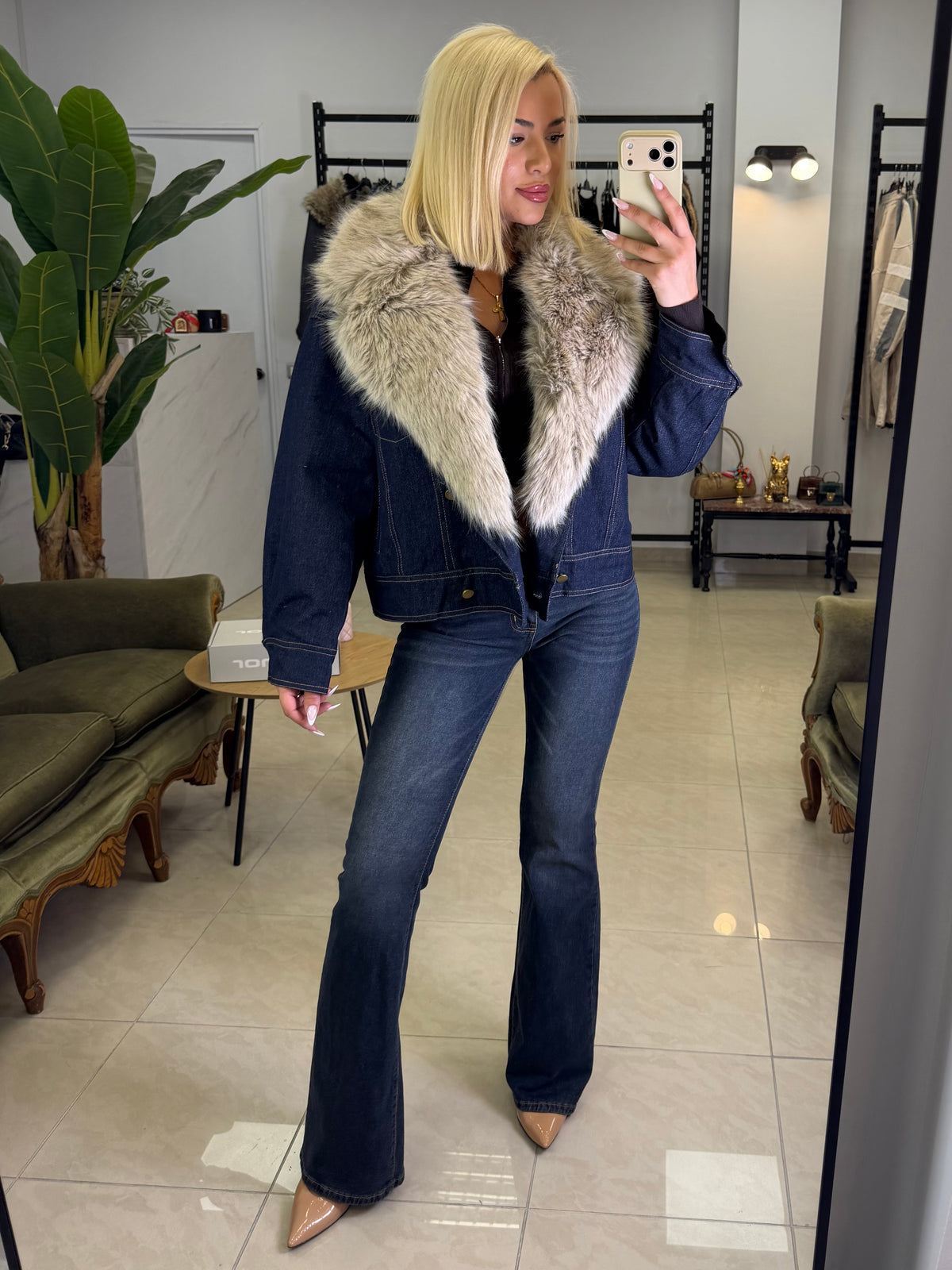 FUR ROYALE DENIM JACKET
