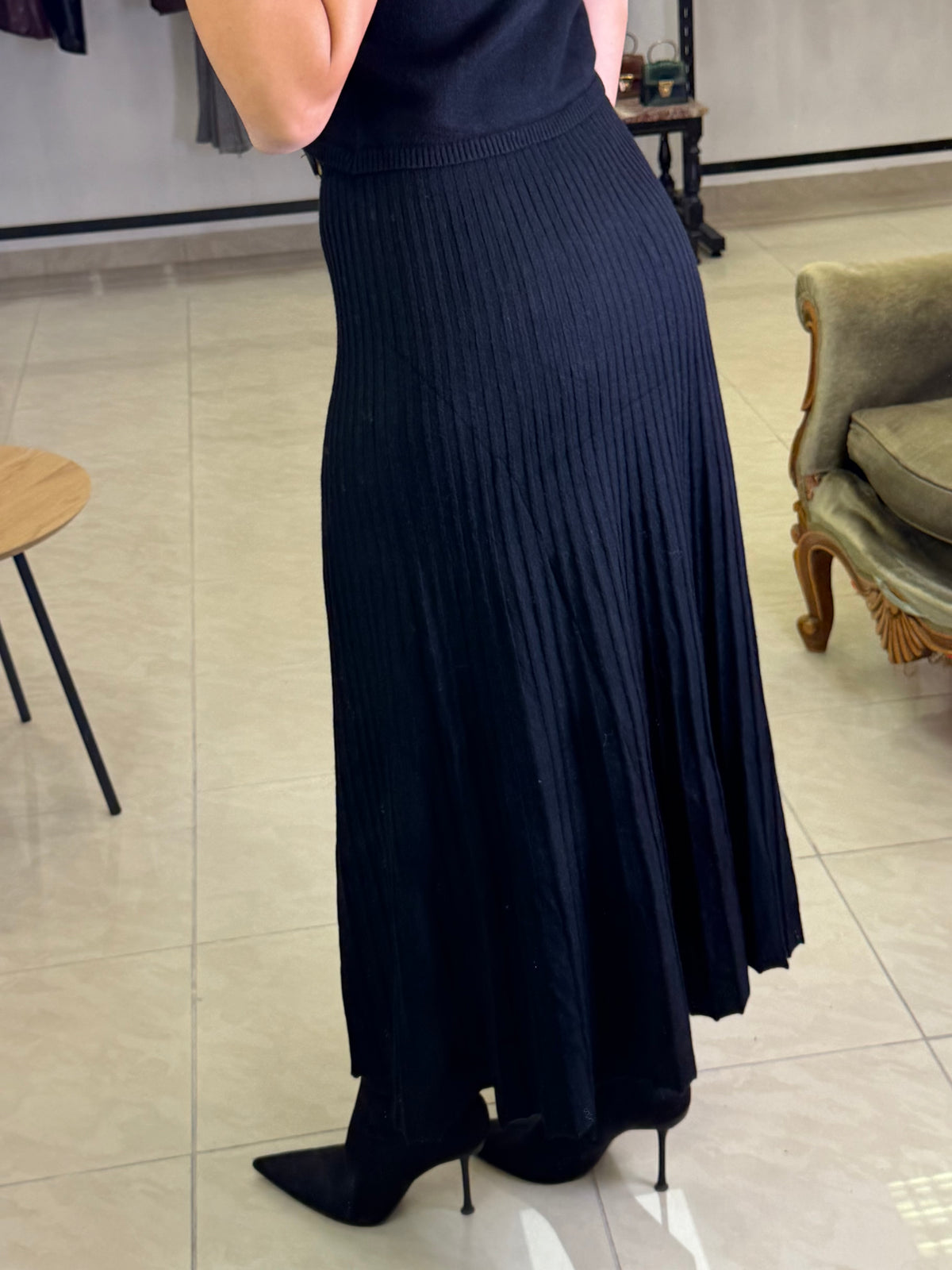 Élite Pleated Knit Skirt