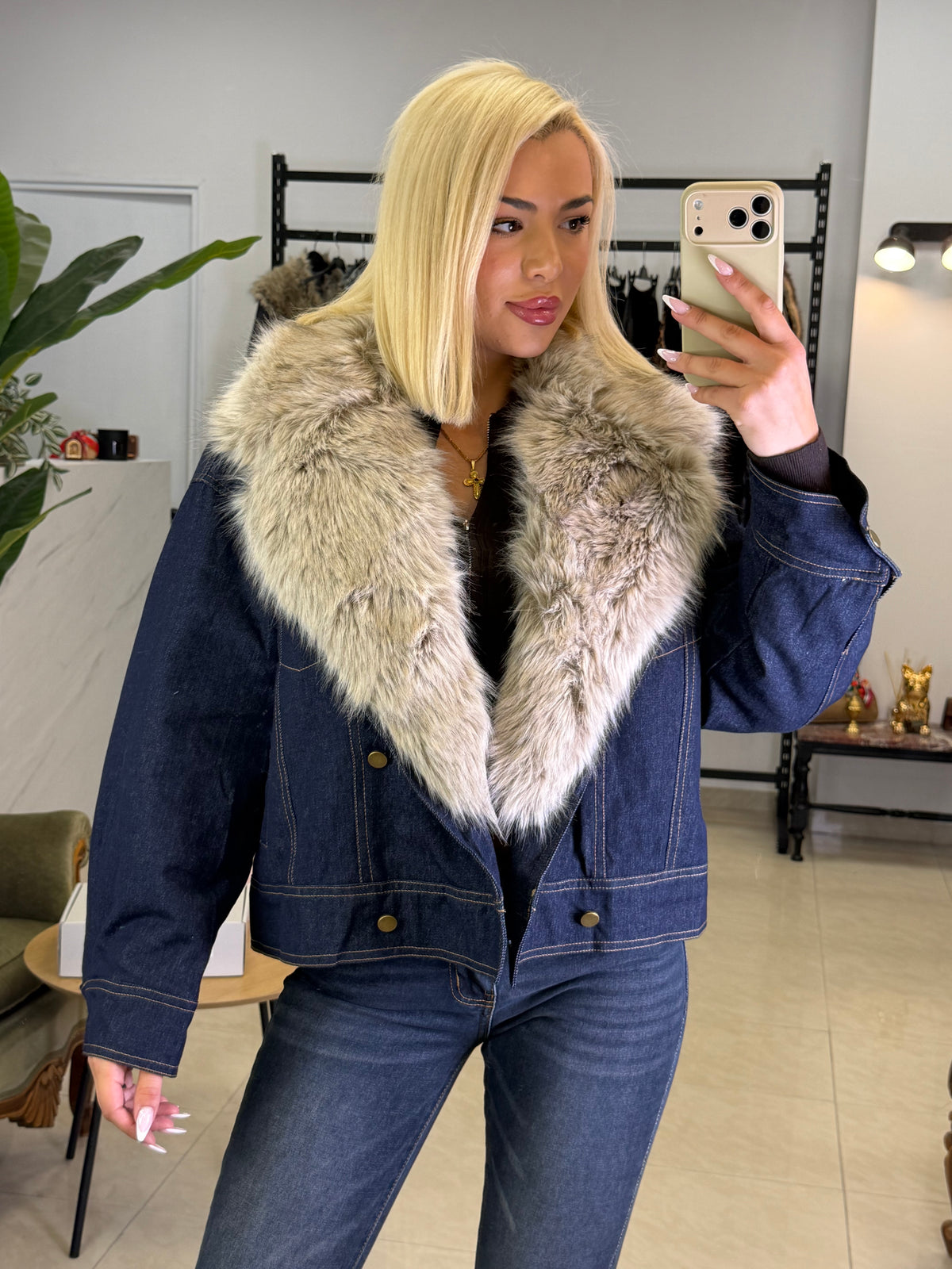 FUR ROYALE DENIM JACKET