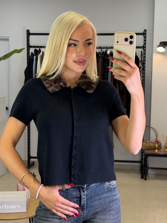 Leopard Society Knit Top