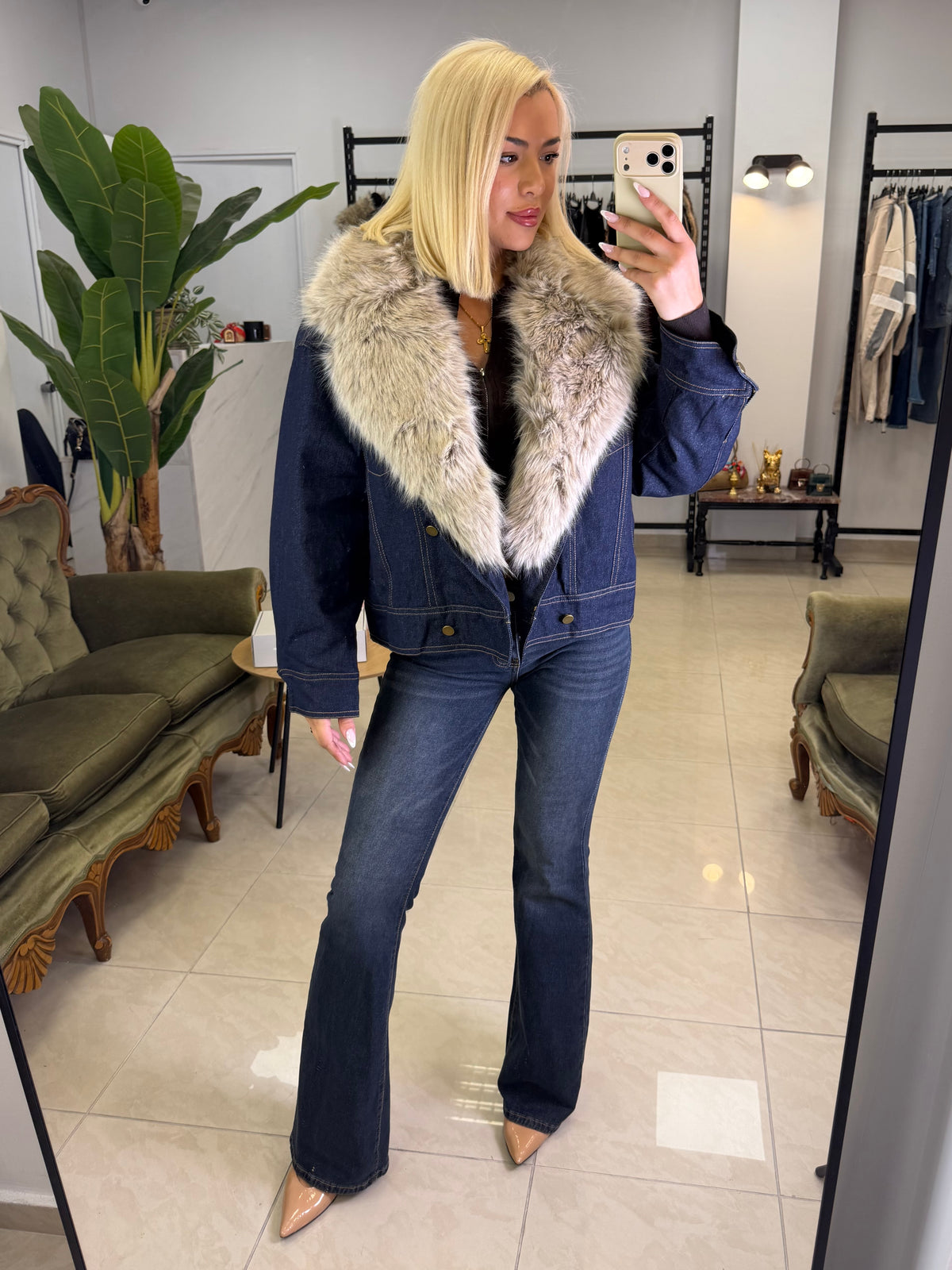 FUR ROYALE DENIM JACKET